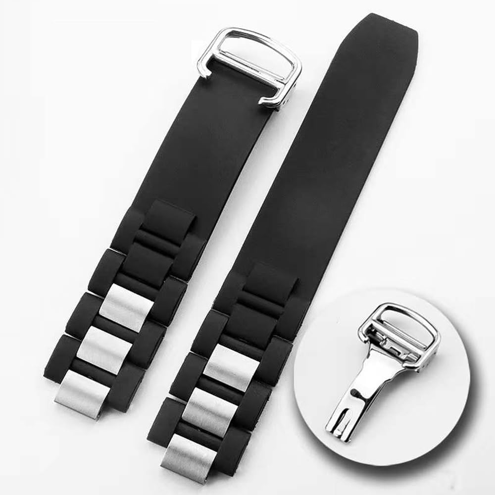 Amazon.com: Kevisae Black Rubber Silicone Watch Band Compatible